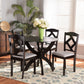 Nesa Dining Set Modern Transitional 5-Piece Grey Fabric Upholstered with Dark Brown Finished Wood for Stylish Dining Rooms