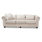 Alaise Sofa Modern Classic Beige Linen Tufted Scroll Arm Chesterfield