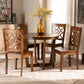 Brava Dining Set Modern and Contemporary Dark Brown Finished Wood 5-Piece