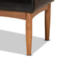 Daymond Dining Bench Mid-Century Modern Dark Brown Faux Leather Upholstered Walnut Brown Finished Wood