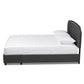 Larese Queen Size Platform Storage Bed Dark Grey Fabric Upholstered with 2 Convenient Drawers for Storage