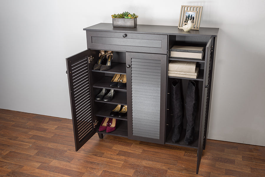 Pocillo Wood Shoe Storage Cabinet Stylish Functional Shoe Organizer with Ample Space for Entryway or Closet