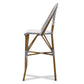 Ilene Bistro Bar Stool Classic French Indoor and Outdoor Grey and White Bamboo Style