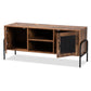 Valeska Modern Industrial 2-Door TV Stand in Walnut Brown Wood and Black Metal Frame, Stylish Entertainment Center for Living Room Storage