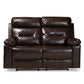 Byron Reclining Loveseat Modern Dark Brown Faux Leather Upholstered 2-Seater Sofa for Living Room Comfort and Style