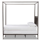 Elsa Queen Bed Modern Industrial Black Metal Canopy Frame for a Stylish Bedroom Look