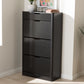 Cayla Modern Black Wood Shoe Cabinet for Stylish Entryway and Hallway Storage Solutions