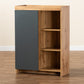 Caspian Modern Shoe Cabinet in Two-Tone Grey and Oak Brown Finished Wood for Stylish Storage Solutions