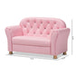 Gemma Kids Loveseat Modern Pink Faux Leather 2-Seater Sofa for Children