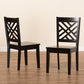 Caron Dining Chair Set Modern and Contemporary Transitional Dark Brown Finished Wood 2-Piece