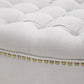 Iglehart Ottoman Beige Linen Modern Tufted