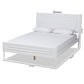 Daniella Full Size Platform Bed in Modern White Finished Wood for Stylish Bedroom Decor