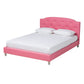 Canterbury Bedroom Set - Contemporary Glam Pink Faux Leather Upholstered 3-Piece