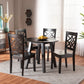 Rava Dining Set Modern and Contemporary Dark Brown Finished Wood 5-Piece