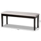 Teresa Dining Bench Modern Contemporary Transitional Grey Fabric Upholstered Dark Brown Finished Wood