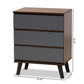 Roldan Bedroom Chest - Modern Two-Tone Walnut and Grey Wood with 3 Drawers for Stylish Storage Solutions