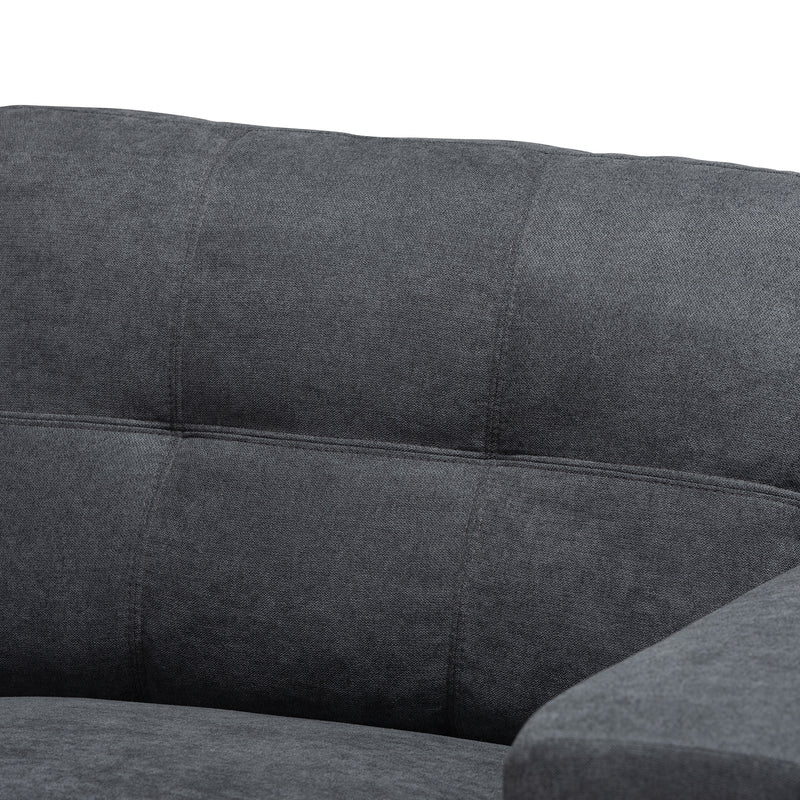 Langley Sectional Sofa Modern and Contemporary Dark Grey Fabric Upholstered with Left Facing Chaise