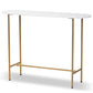 Samuel Modern Console Table Contemporary Gold Finished Metal Faux Marble Top