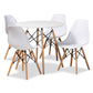 Jaspen 5-Piece Dining Set Modern Contemporary Design White Polypropylene Plastic Oak Brown Finished Wood