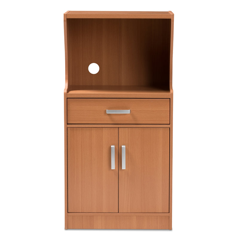 Lowell Kitchen Cabinet in Modern Brown Wood Finish, Stylish Storage Solution for Your Home