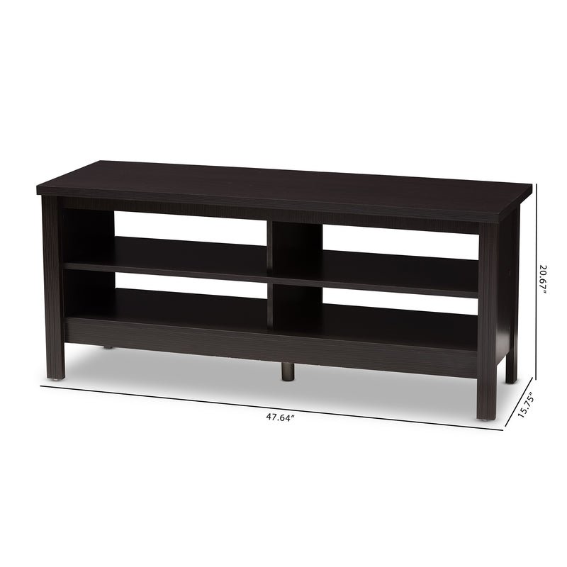 Sloane Modern TV Stand in Wenge Brown Finish with Storage and Cable Management Solutions