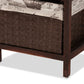 Bosley Storage Unit Modern French Inspired Walnut Brown Wood with 4 Baskets for Stylish Organization and Home Décor