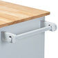 Donnie Kitchen Storage Cart - Two-Tone Light Grey and Natural Finished Wood