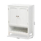 Jaela Bathroom Storage Cabinet Modern White Finished Wood 2-Door Organizer for Stylish Home Décor and Efficient Space Management