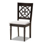 Valerie 5-Piece Dining Set Modern Grey Fabric Upholstered Chairs with Dark Brown Finished Wood Table