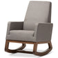 Yashiya Rocking Chair Mid-century Retro Modern Grey Fabric Upholstered