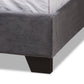 Candace Luxe and Glamour Dark Grey Velvet Upholstered Bed