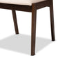 Berenice 7-Piece Dining Set: Mid-Century Modern Design with Cream Upholstery and Dark Brown Finished Wood