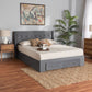 Noella Queen Size Platform Storage Bed - Modern Grey Velvet Upholstered Design with 1 Drawer for Extra Storage