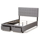 Tibault Queen Size Storage Bed Modern Grey Fabric Upholstered Design with Ample Under-Bed Storage