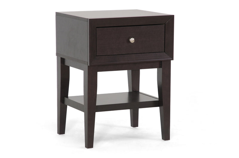 Gaston Brown Modern Accent Table and Nightstand Stylish Design for Living Room and Bedroom Decor