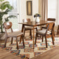 Damara Dining Set Mid-Century Modern Grey Fabric Upholstered Walnut Brown Finished Wood 5-Piece