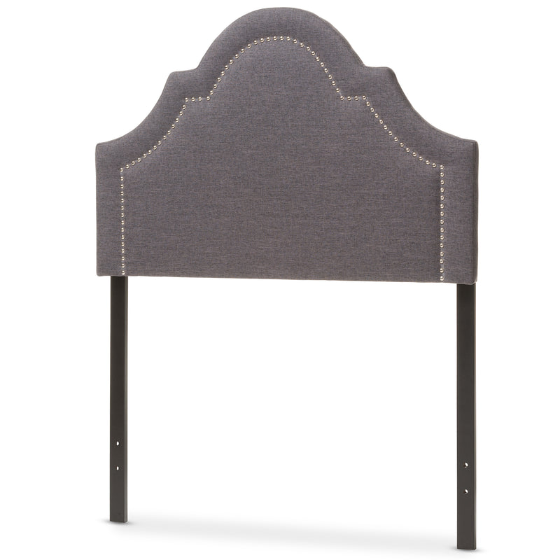 Rita Headboard - Modern and Contemporary Dark Grey Fabric Upholstered