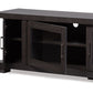 Viveka 70-Inch TV Cabinet in Greyish Dark Brown Wood with 2 Glass Doors and 2 Solid Doors for Stylish Living Room Storage Solutions