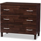 Maison Storage Chest Modern and Contemporary Oak Brown Finish Wood 3-Drawer