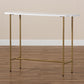 Samuel Modern Console Table Contemporary Gold Finished Metal Faux Marble Top