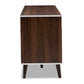 Marion Mid-Century Modern TV Stand in Brown and White with Storage and Stylish Design