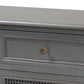 Sheldon Sideboard Buffet - Modern Vintage Grey Wood with Synthetic Rattan Finish