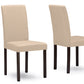 Andrew Dining Chair Contemporary Espresso Wood Beige Fabric Set of 4