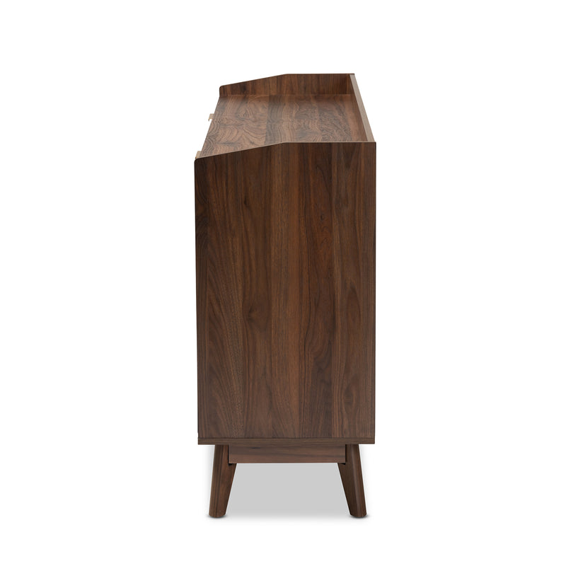 Lena Mid-Century Modern Dresser Walnut Brown 6-Drawer Wood Storage Cabinet for Bedroom or Living Room