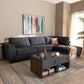 Petra Sectional Sofa Modern and Contemporary Charcoal Fabric Upholstered Right Facing