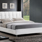 Vino White Modern Bed - Upholstered Headboard