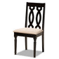 Heidi 5-Piece Dining Set Modern Sand Fabric Upholstered Chairs with Dark Brown Finished Wood Table