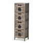 Valko Modern Grey Wood Storage Unit with Four Baskets for Stylish Organization and Home Décor