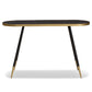 Lauro Console Table Modern Contemporary Design Black Faux Marble Top Two-Tone Gold Black Metal Base