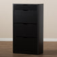 Cayla Modern Black Wood Shoe Cabinet for Stylish Entryway and Hallway Storage Solutions